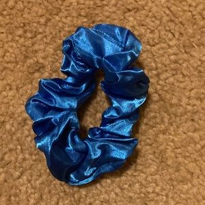 Blue silk scrunchie